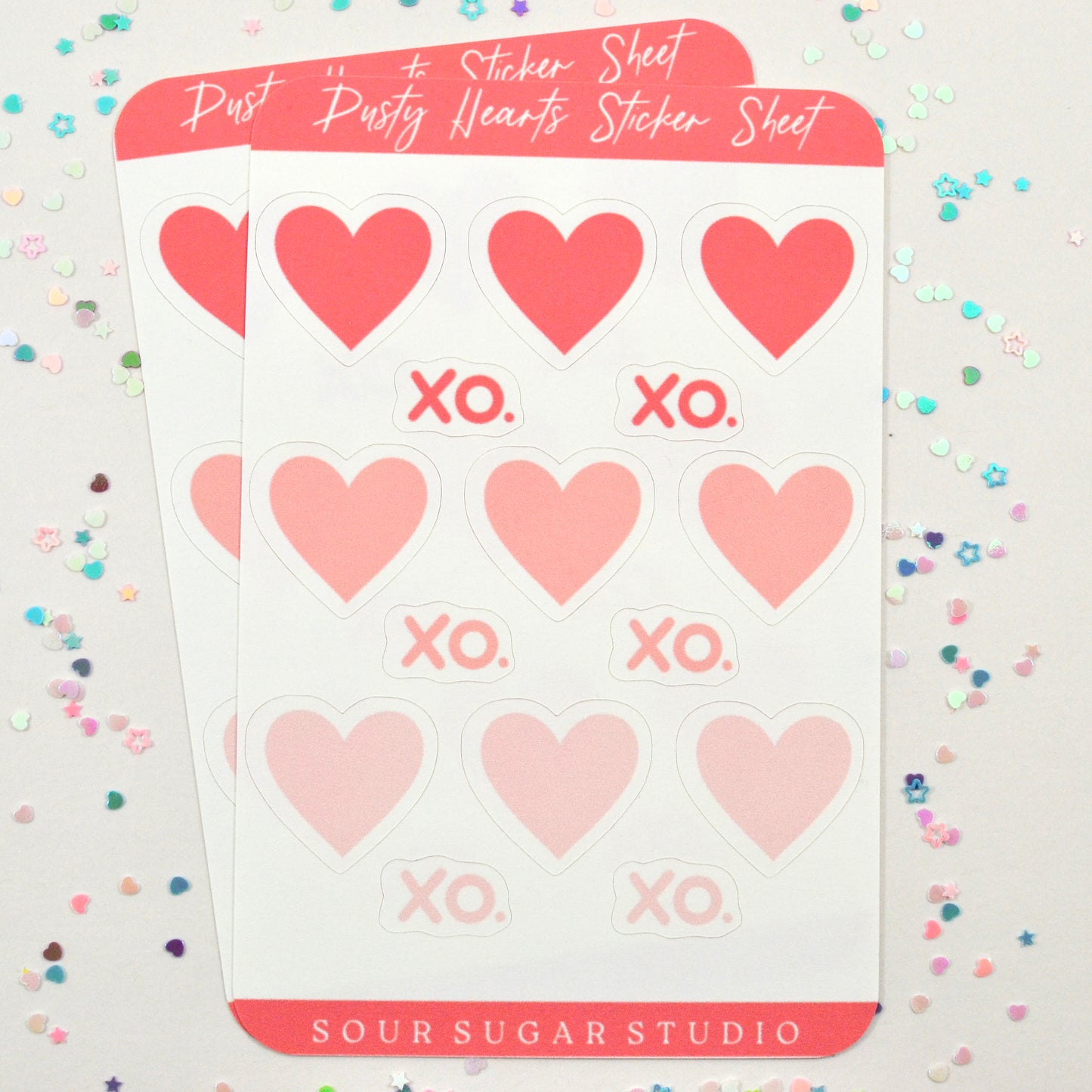 Dusty Hearts Sticker Sheet