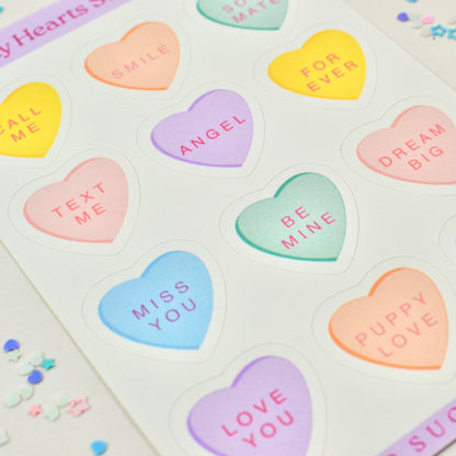 Candy Hearts Sticker Sheet